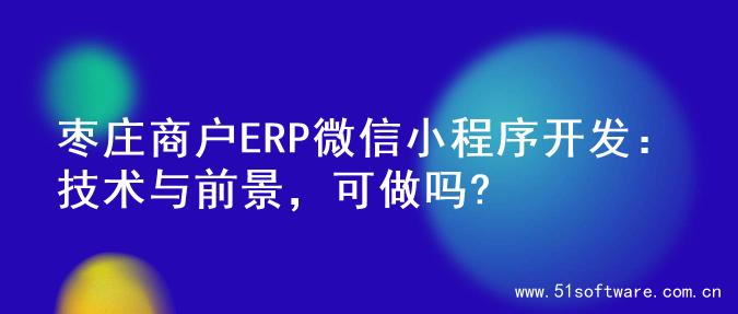 枣庄商户ERP微信小程序开发：技术与前景，可做吗?