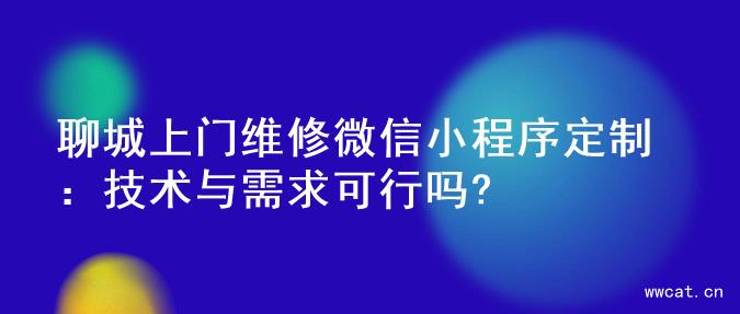 聊城上门维修微信小程序定制：技术与需求可行吗?