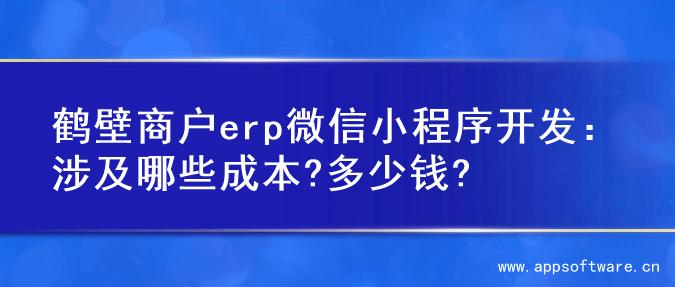 鹤壁商户erp微信小程序开发：涉及哪些成本?多少钱?