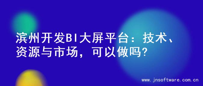滨州开发BI大屏平台：技术、资源与市场，可以做吗?