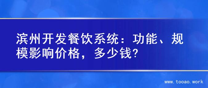 滨州开发餐饮系统：功能、规模影响价格，多少钱?
