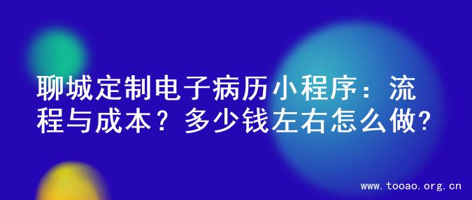 聊城定制电子病历小程序：流程与成本？多少钱左右怎么做?