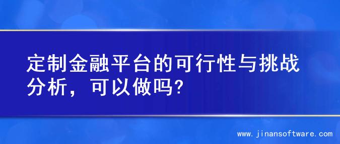 定制金融平台的可行性与挑战分析，可以做吗?