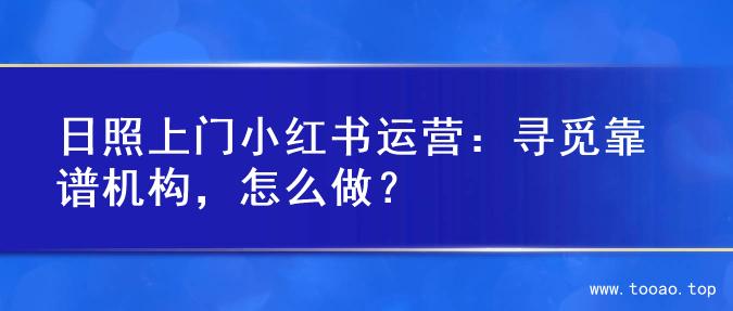 日照上门小红书运营：寻觅靠谱机构，怎么做？