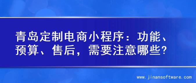 青岛定制电商小程序：功能、预算、售后，需要注意哪些?