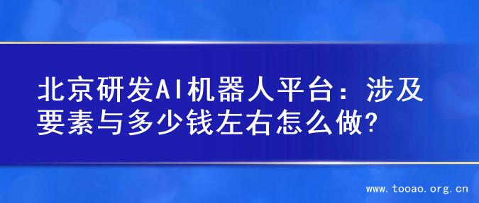 北京研发AI机器人平台：涉及要素与多少钱左右怎么做?