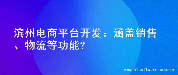 滨州电商平台开发：涵盖销售、物流等功能?