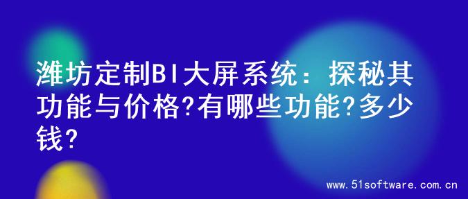 潍坊定制BI大屏系统：探秘其功能与价格?有哪些功能?多少钱?