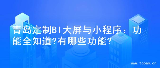 青岛定制BI大屏与小程序：功能全知道?有哪些功能?