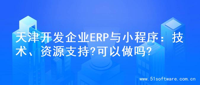 天津开发企业ERP与小程序：技术、资源支持?可以做吗?