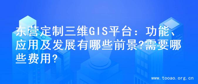 东营定制三维GIS平台：功能、应用及发展有哪些前景?需要哪些费用?