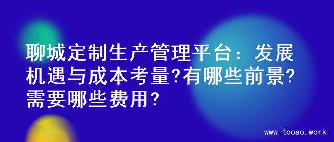 聊城定制生产管理平台：发展机遇与成本考量?有哪些前景?需要哪些费用?