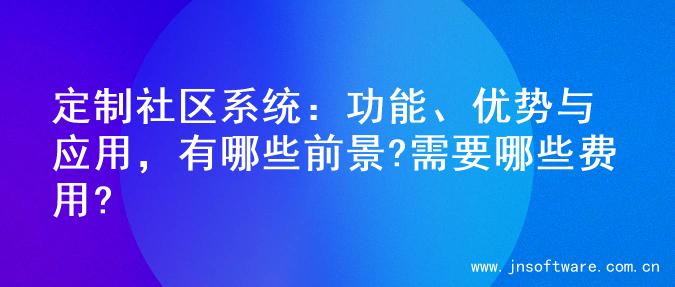 定制社区系统：功能、优势与应用，有哪些前景?需要哪些费用?