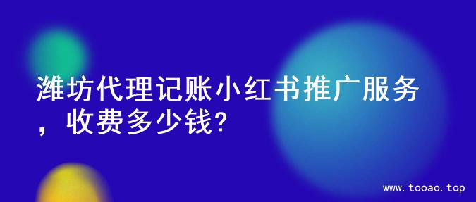 潍坊代理记账小红书推广服务，收费多少钱?