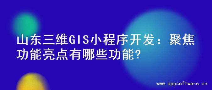 山东三维GIS小程序开发：聚焦功能亮点有哪些功能?
