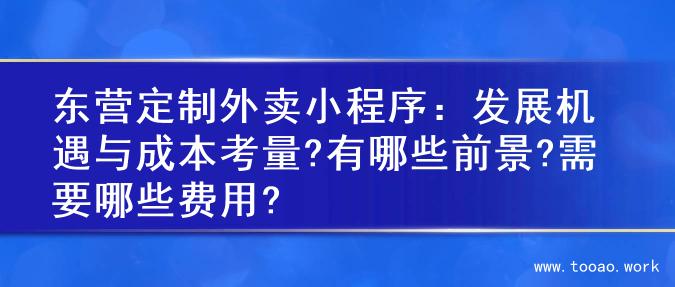 东营定制外卖小程序：发展机遇与成本考量?有哪些前景?需要哪些费用?