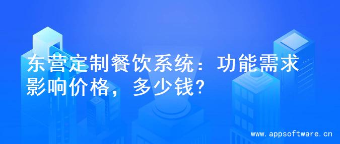 东营定制餐饮系统：功能需求影响价格，多少钱?
