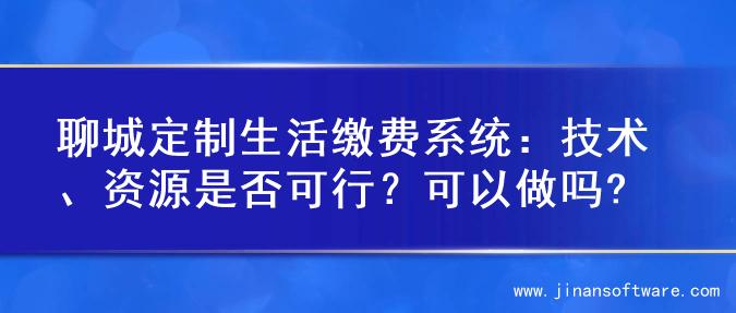 聊城定制生活缴费系统：技术、资源是否可行？可以做吗?