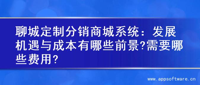 聊城定制分销商城系统：发展机遇与成本有哪些前景?需要哪些费用?