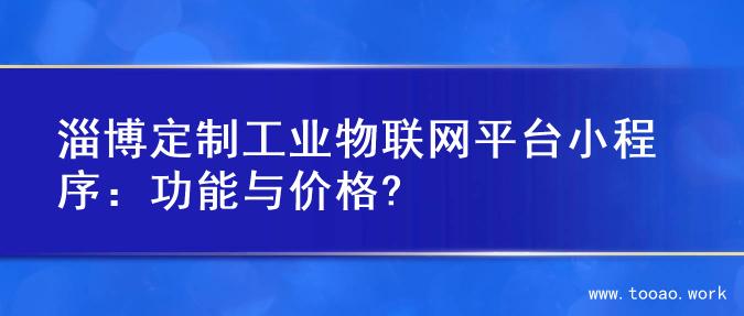 淄博定制工业物联网平台小程序：功能与价格?