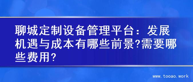 聊城定制设备管理平台：发展机遇与成本有哪些前景?需要哪些费用?