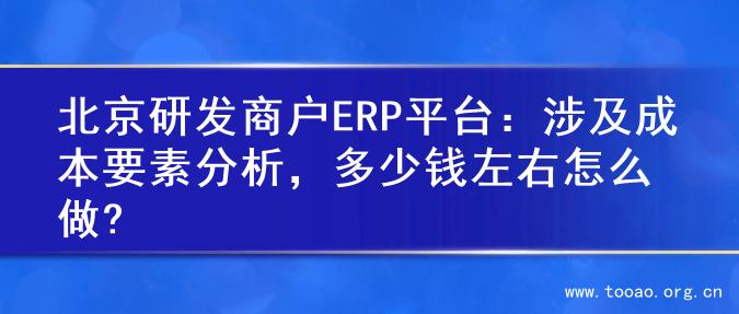 北京研发商户ERP平台：涉及成本要素分析，多少钱左右怎么做?