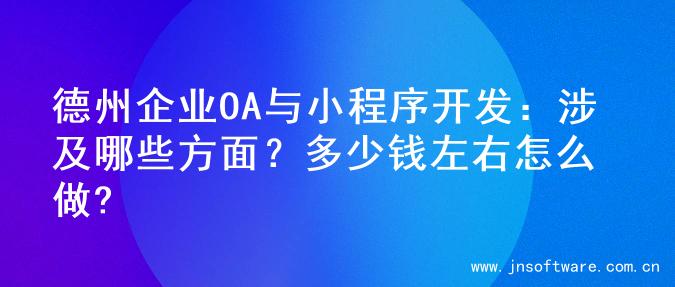 德州企业OA与小程序开发：涉及哪些方面？多少钱左右怎么做?