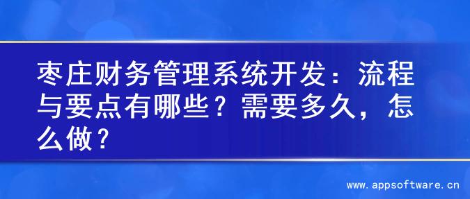 枣庄财务管理系统开发：流程与要点有哪些？需要多久，怎么做？