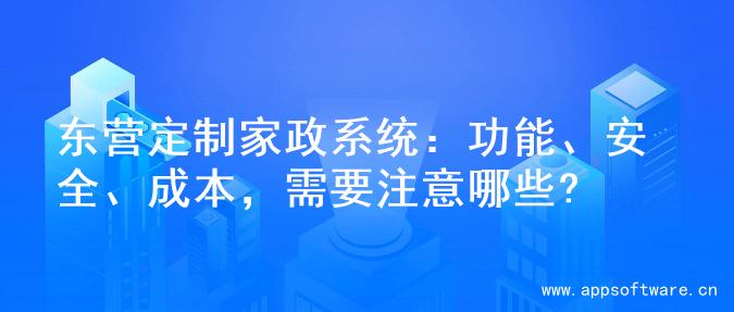 东营定制家政系统：功能、安全、成本，需要注意哪些?