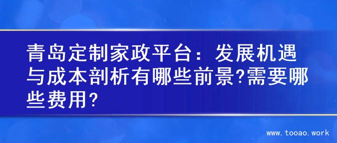 青岛定制家政平台：发展机遇与成本剖析有哪些前景?需要哪些费用?