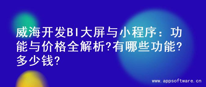 威海开发BI大屏与小程序：功能与价格全解析?有哪些功能?多少钱?