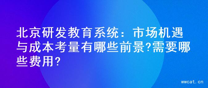 北京研发教育系统：市场机遇与成本考量有哪些前景?需要哪些费用?