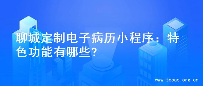 聊城定制电子病历小程序：特色功能有哪些?
