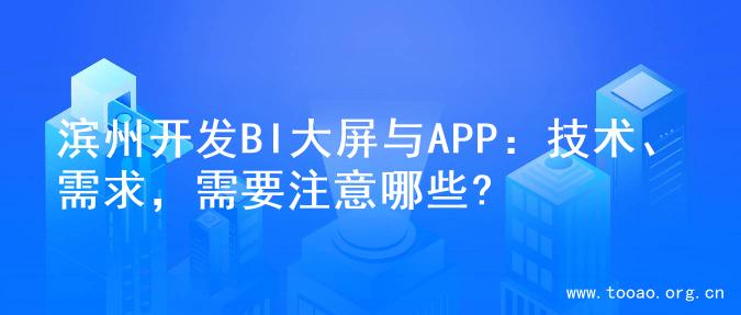 滨州开发BI大屏与APP：技术、需求，需要注意哪些?