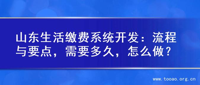 山东生活缴费系统开发：流程与要点，需要多久，怎么做？