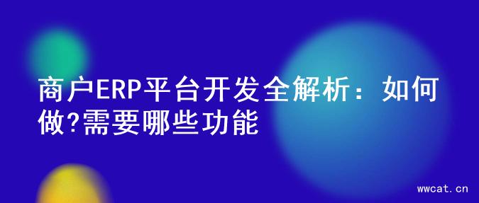 商户ERP平台开发全解析：如何做?需要哪些功能