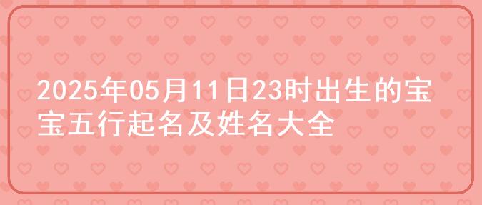 2025年05月11日23时出生的宝宝五行起名及姓名大全