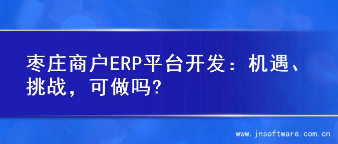 枣庄商户ERP平台开发：机遇、挑战，可做吗?