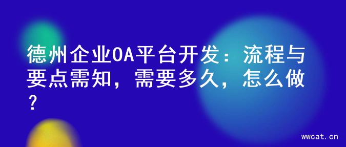 德州企业OA平台开发：流程与要点需知，需要多久，怎么做？