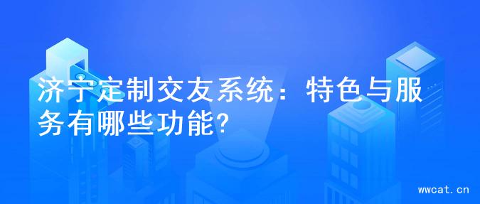 济宁定制交友系统：特色与服务有哪些功能?