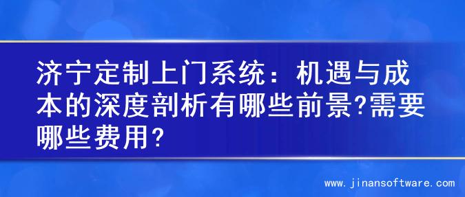 济宁定制上门系统：机遇与成本的深度剖析有哪些前景?需要哪些费用?