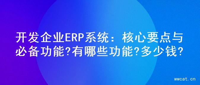 开发企业ERP系统：核心要点与必备功能?有哪些功能?多少钱?