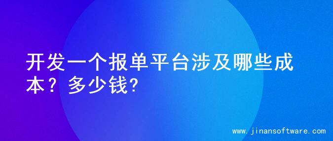 开发一个报单平台涉及哪些成本？多少钱?