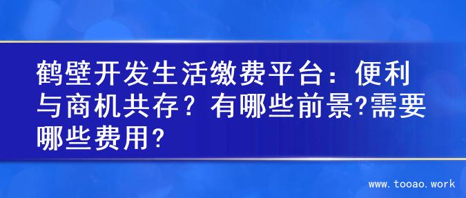 鹤壁开发生活缴费平台：便利与商机共存？有哪些前景?需要哪些费用?