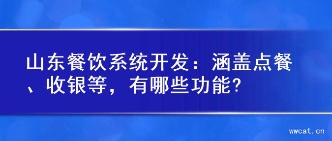 山东餐饮系统开发：涵盖点餐、收银等，有哪些功能?