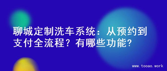 聊城定制洗车系统：从预约到支付全流程？有哪些功能?