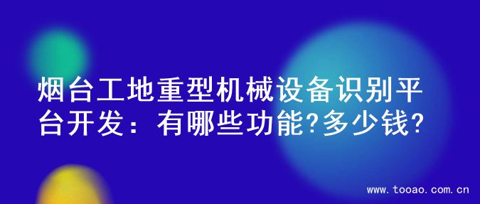 烟台工地重型机械设备识别平台开发：有哪些功能?多少钱?
