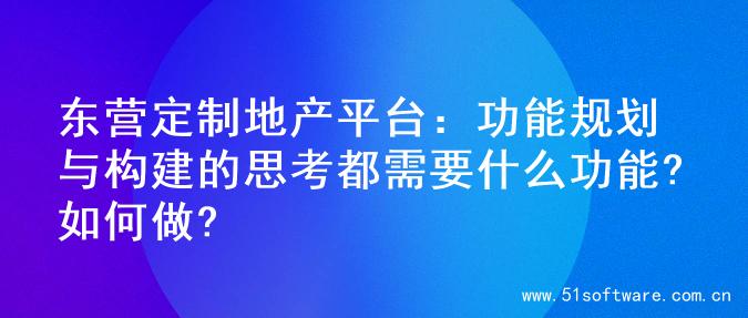 东营定制地产平台：功能规划与构建的思考都需要什么功能?如何做?