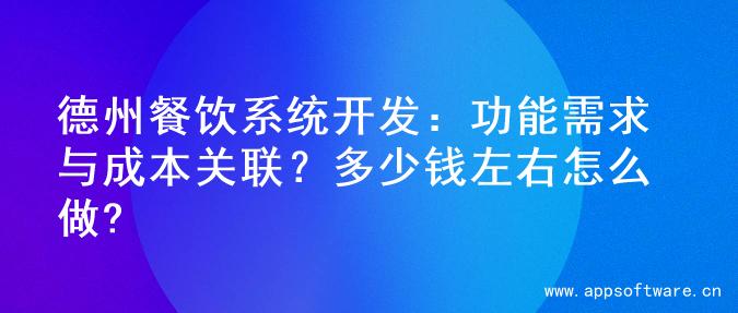 德州餐饮系统开发：功能需求与成本关联？多少钱左右怎么做?