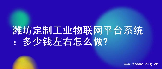 潍坊定制工业物联网平台系统：多少钱左右怎么做?